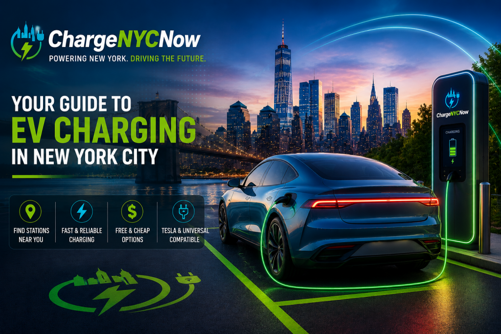 EV vehicle at charging station
