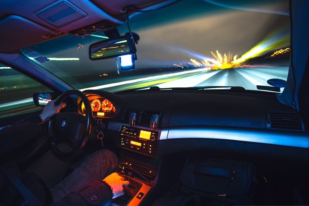 Vehicle driving at night